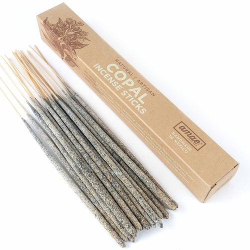 Amae INCENSE Mexican Copal Incense Sticks, Traditional Sacred Resin, 20 Sticks, White Copal Incense.