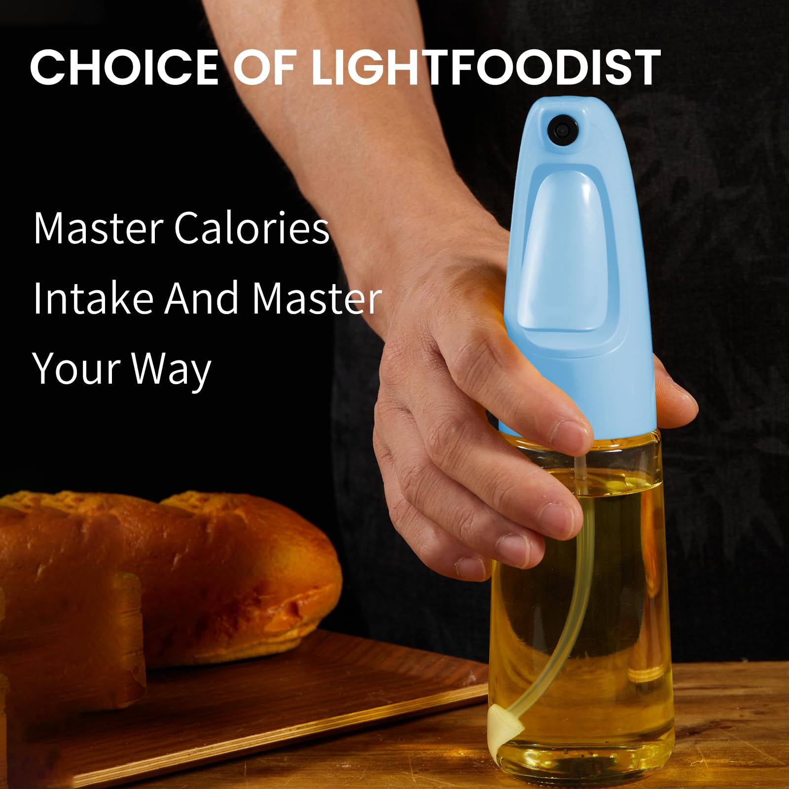 Deziggur Oil Sprayer for Cooking, Olive Oil Sprayer Mister, Olive Oil Spray Bottle for Cooking, Salads, BBQs and More (Blue)