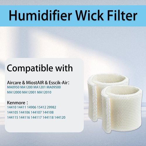 ZBYPLUAR 2 Pack MAF1 Humidifier Wick Filters | Compatible with Aircare MiostAIR Esscik-Air MA1200 & MA1201& MA0950, for Kenmore 14906 & 15412 & 29982 Humidifiers | Replacement Parts MAF1