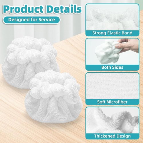 LOVECO Microfiber Bonnets - Reusable Washable Accessories for Dupray & McCulloch Steam Cleaners | Triangle Design