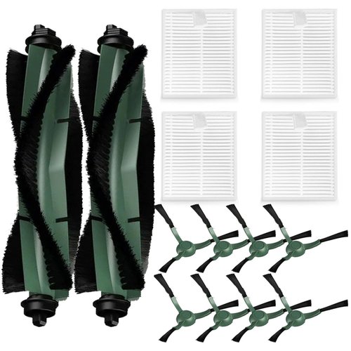 14 Pack Accessories Kit for iRobot Roomba Essential Series Q052-Vac2 105 Q0120 Y0140 Y0110 Q011 Robot Vacuum Cleaner,2 Roller Brush＆8 Side Brushes＆4 Hepa Filters (14 Packs)
