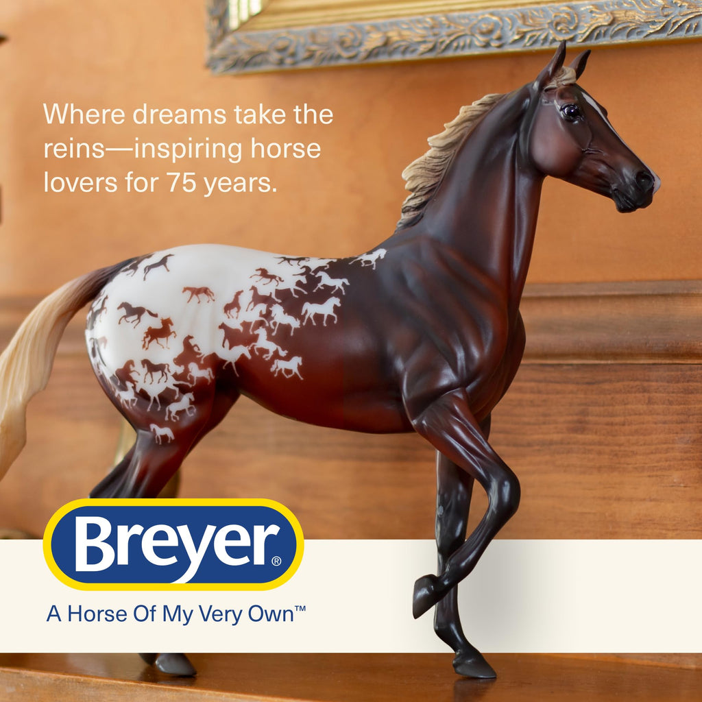 Breyer Horses Traditional Series – 75th Anniversary Sport Horse “Lonesome Glory” | Hand-Painted Thoroughbred Model with Flaxen Red Chestnut Blanket Appaloosa Coat | 1:9 Scale Collector Figurine