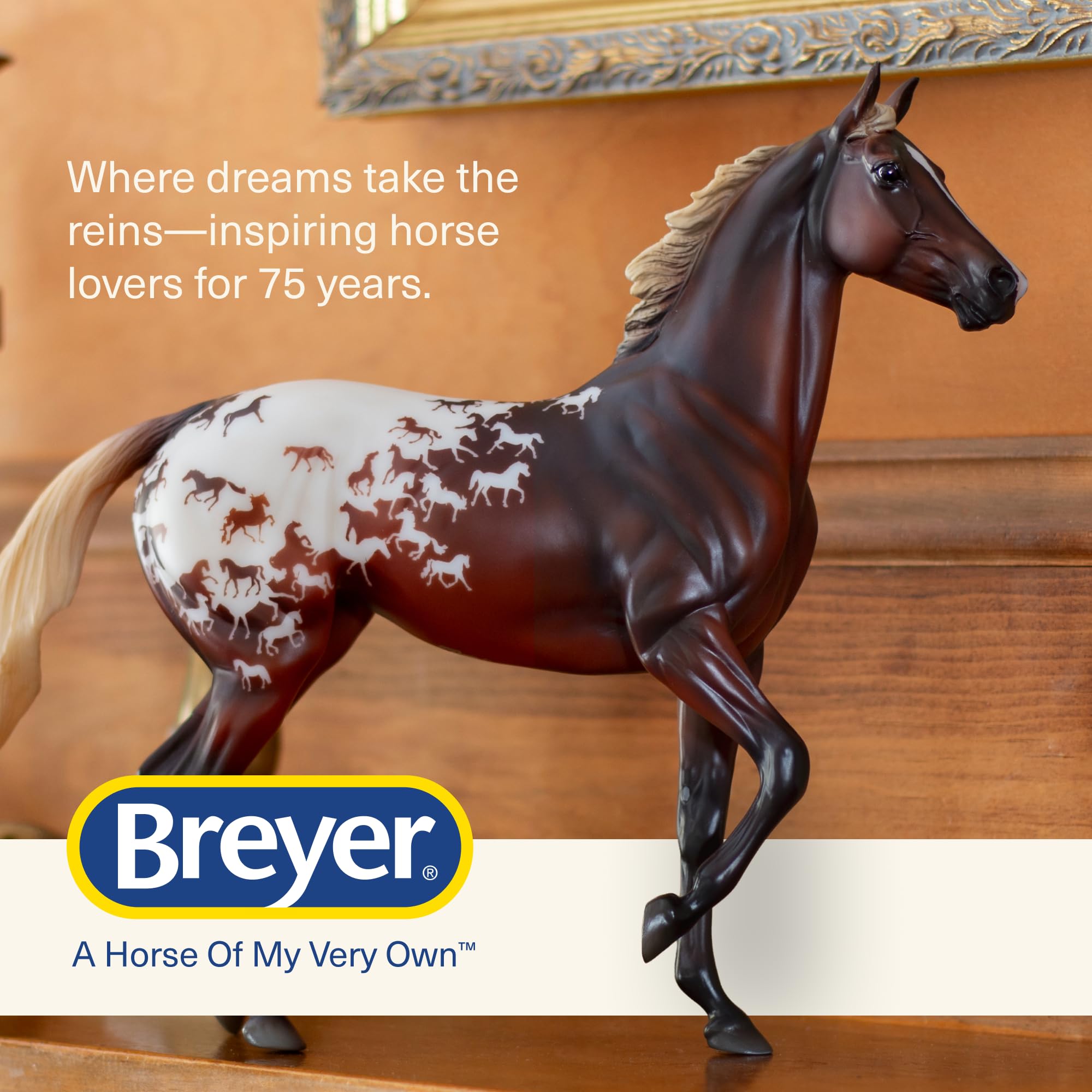Breyer Horses Traditional Series – 75th Anniversary Sport Horse “Lonesome Glory” | Hand-Painted Thoroughbred Model with Flaxen Red Chestnut Blanket Appaloosa Coat | 1:9 Scale Collector Figurine