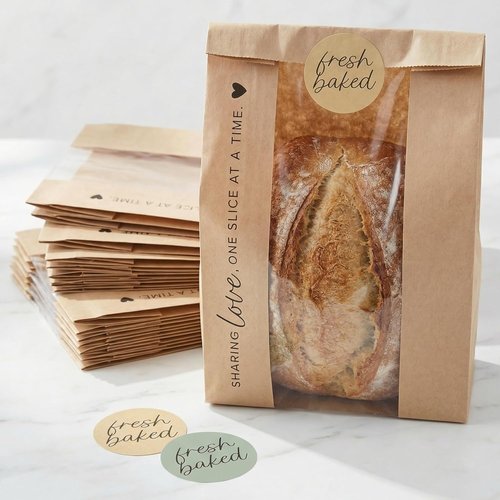 Beautiful Bread Bags - Clear Window Design Keeps Sourdough Fresh & Perfect for Gifting | Ideal Bakery Packaging