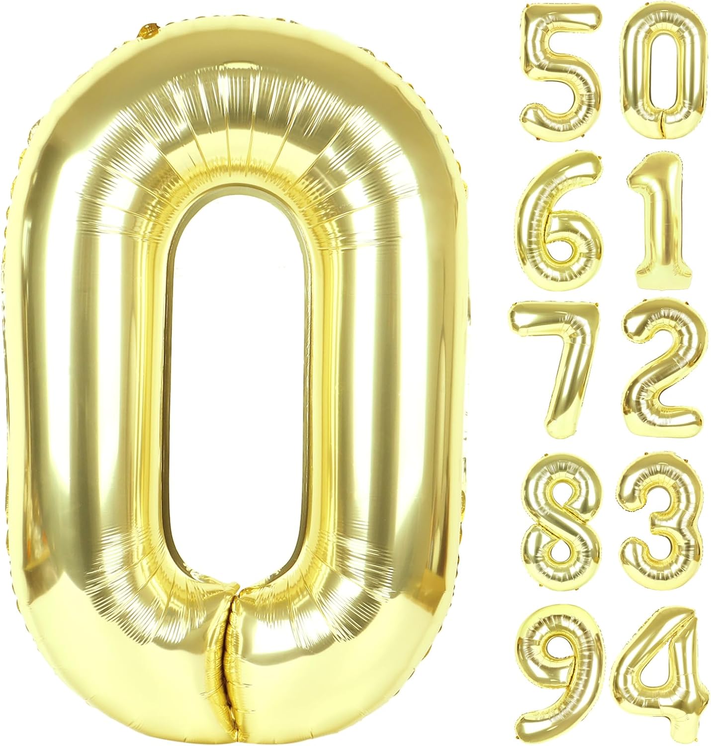 Champagne Gold Number Balloon - 40 Inch Light Gold 0 Birthday Decoration | Perfect for Milestone Celebrations
