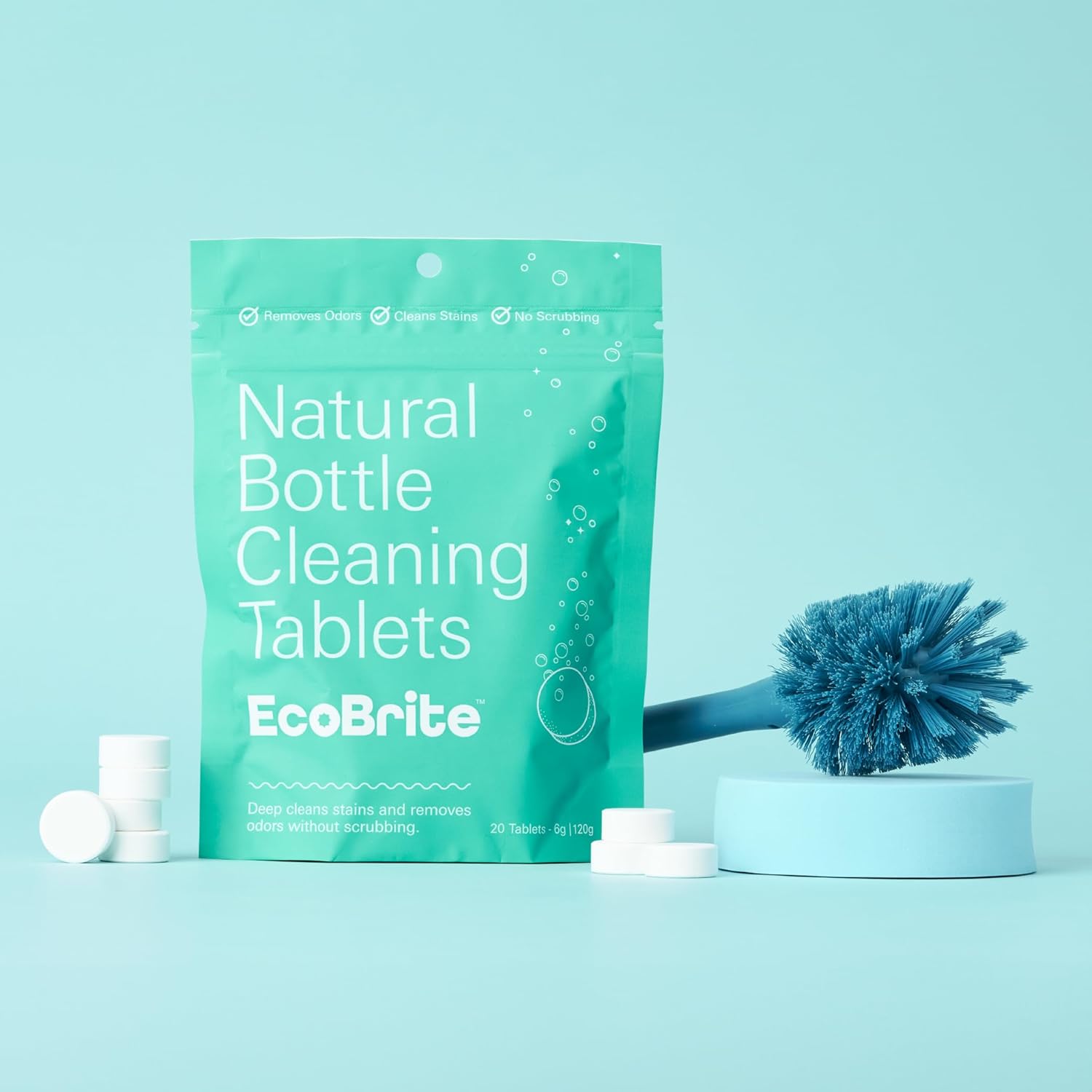 Owala EcoBrite Cleaning Tablets - Powerful Bottle & Coffee Cup Cleaner | 20 Pack, Naturally Sourced Ingredients