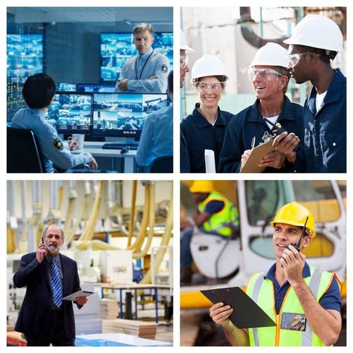 4 Pack Radioddity GA-2S Long Range Walkie Talkies for Adults UHF Two Way Radio Rechargeable with Micro USB Charging + USB Desktop Charger + Air Acoustic Earpiece with Mic, for School Retail Business