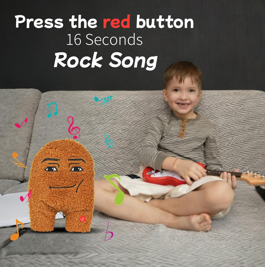 ANApetshop Singing Chicken Nugget Plush Toy,Cotton Eye Joe Plush,Chicken Nugget Pillow for Gag Gifts & Prank-Meme Plush