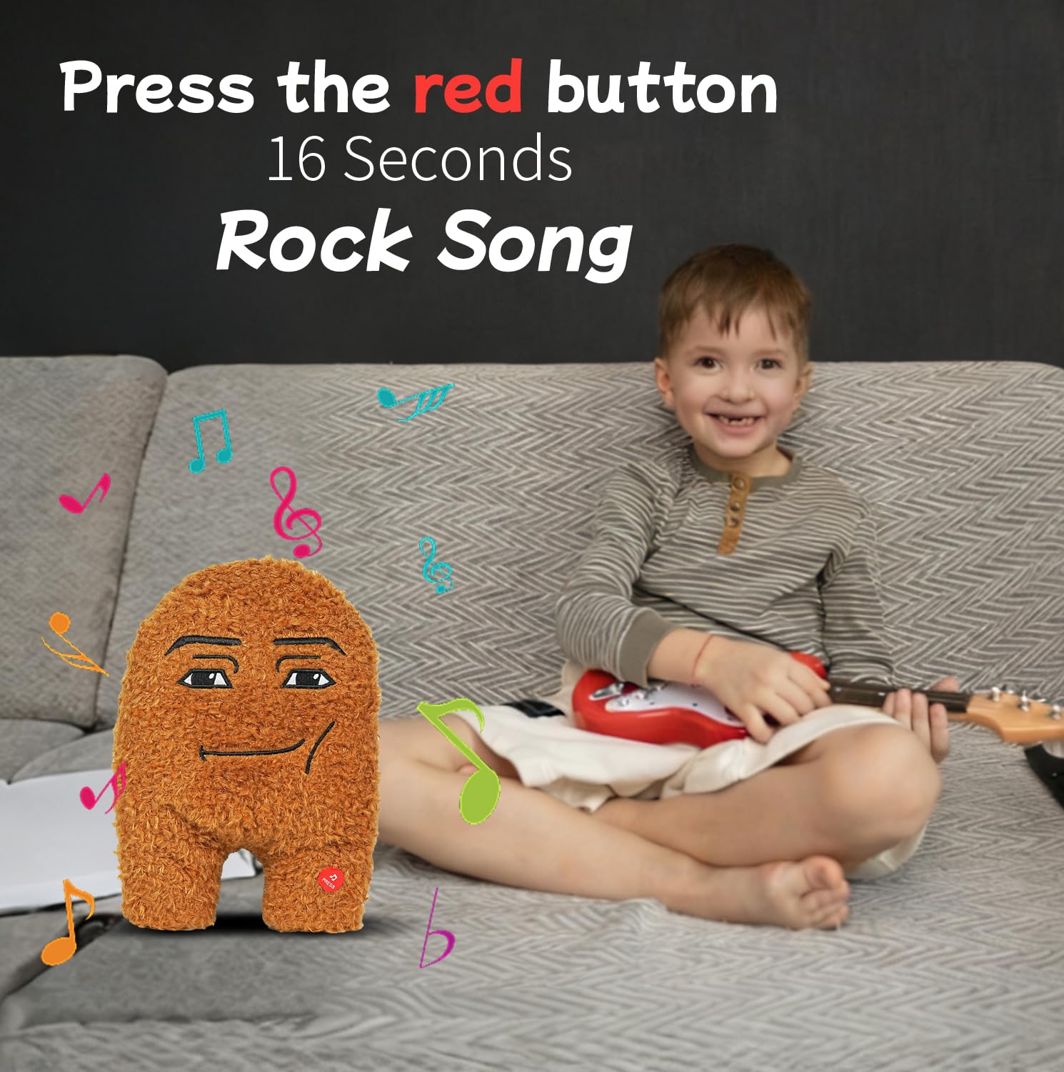 ANApetshop Singing Chicken Nugget Plush Toy,Cotton Eye Joe Plush,Chicken Nugget Pillow for Gag Gifts & Prank-Meme Plush