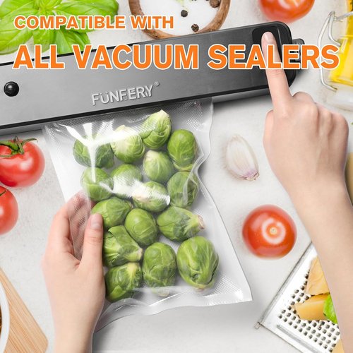 FUNFERY Vacuum Sealer Bags - Precut 200 Quart, 8" x 12" | BPA-Free for Long-Term Food Storage & Sous Vide