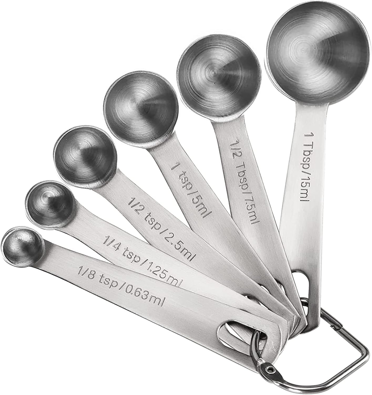 Premium Heavy Duty Stainless Steel Measuring Spoons Set - 6-Piece with Metric & US Measurements