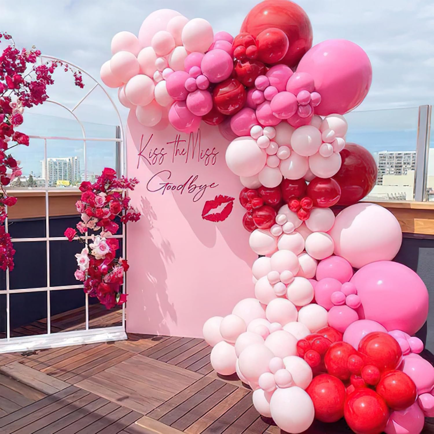 PartyWoo Dusty Pink Balloon Arch Kit - 100 Pcs Shades of Pink & Dusty Rose Balloons | Various Sizes for Weddings & Celebrations