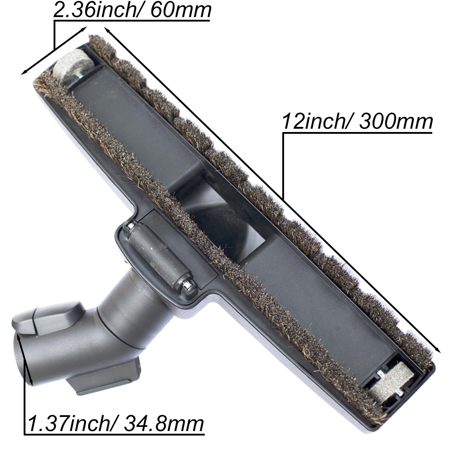 for Miele, Horse Hair Vacuum Brush Attachments with Wheels Compatible with Miele C1, C2, C3 - Vacuum Cleaner Attachments for Carpet, Tile Hard Floors - 1-3/8 Inch Hardwood Floor Vacuum Attachment