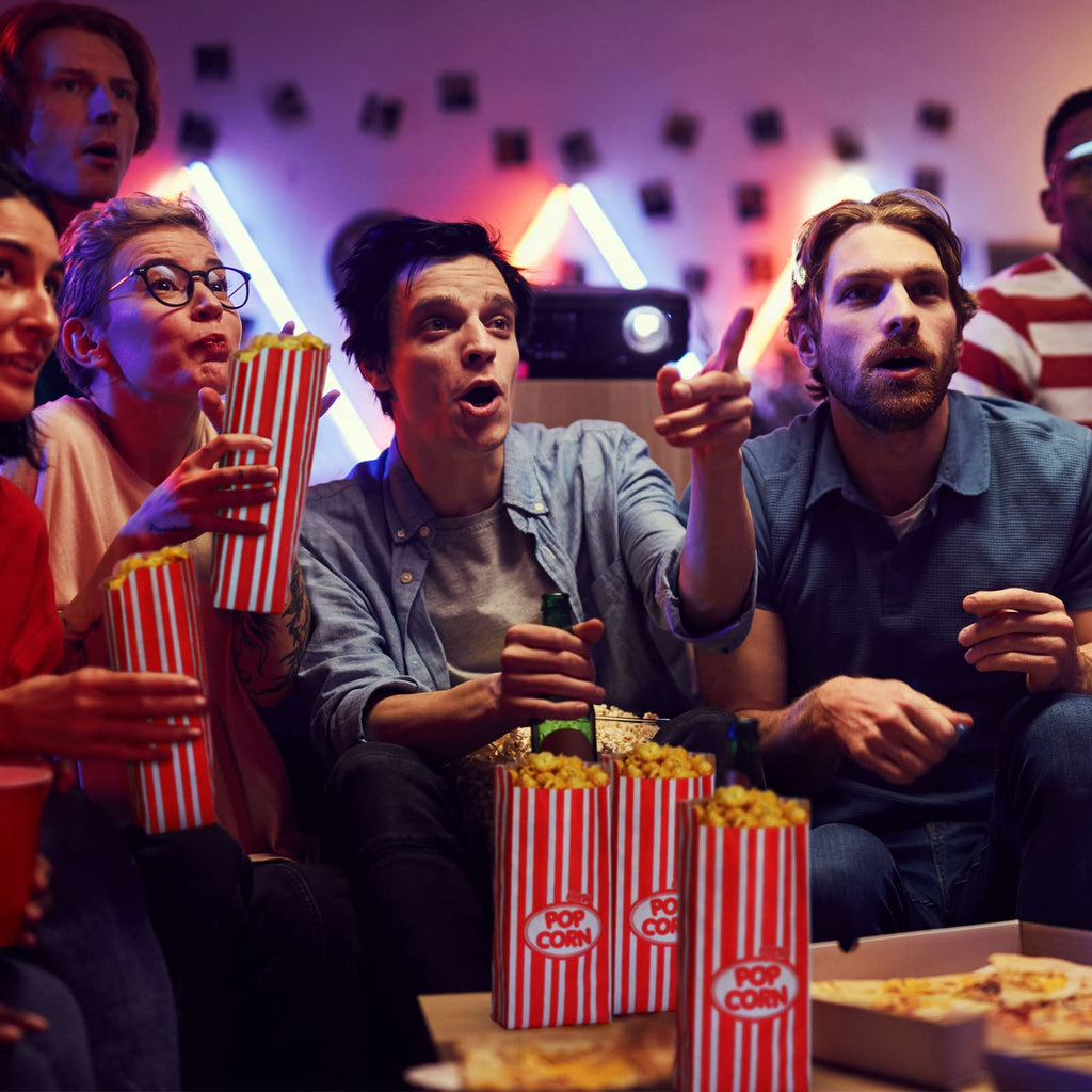Sherr 1000 Pcs 1oz Popcorn Bags Bulk Red Retro Stripes Disposable Popcorn Bags for Movie Nights Circus Carnival Party Favors Birthday Party Event Supplies Machine Accessories