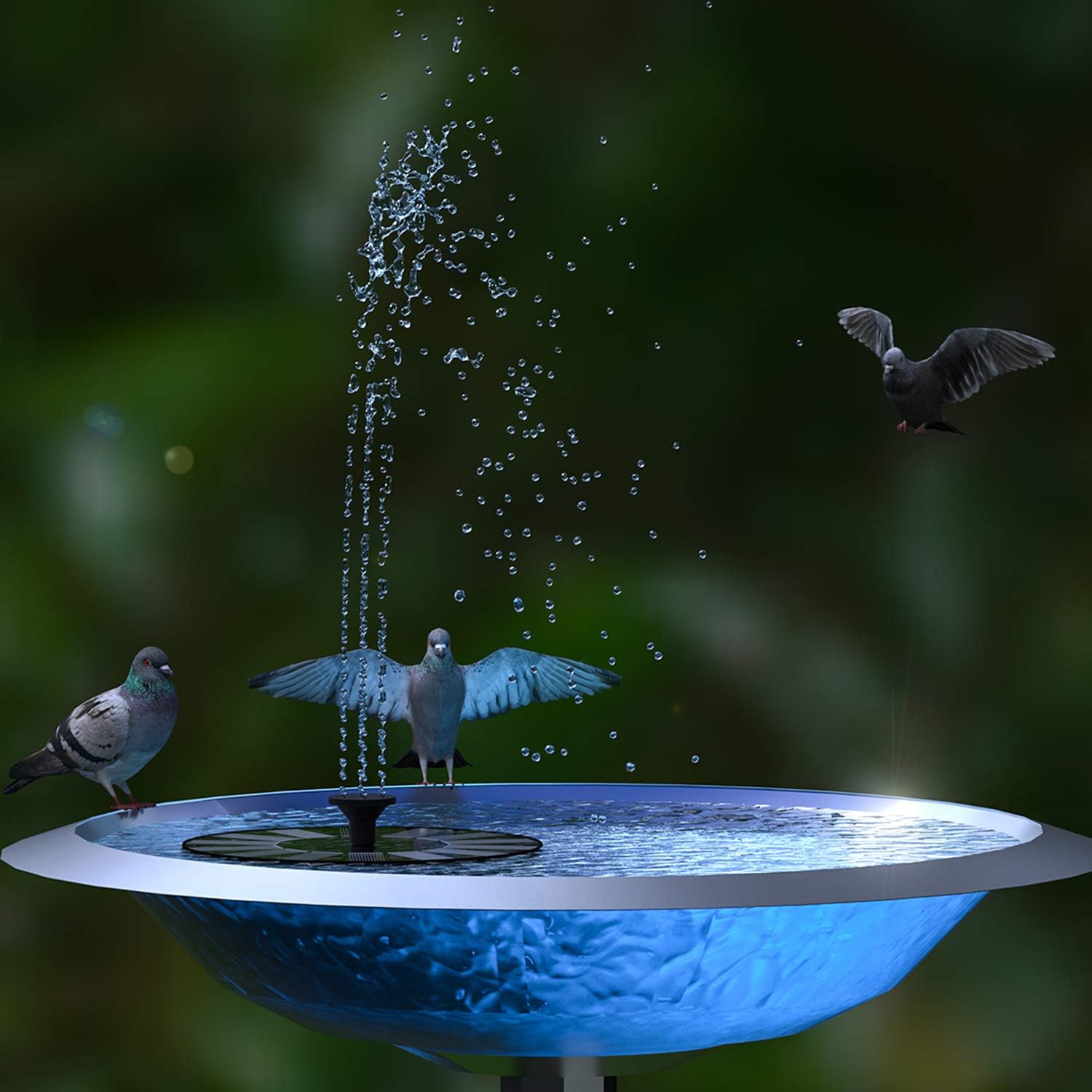 Skiennix Solar Fountain - 1.4W Solar Powered Floating Water Pump with 6 Nozzles for Garden Decor