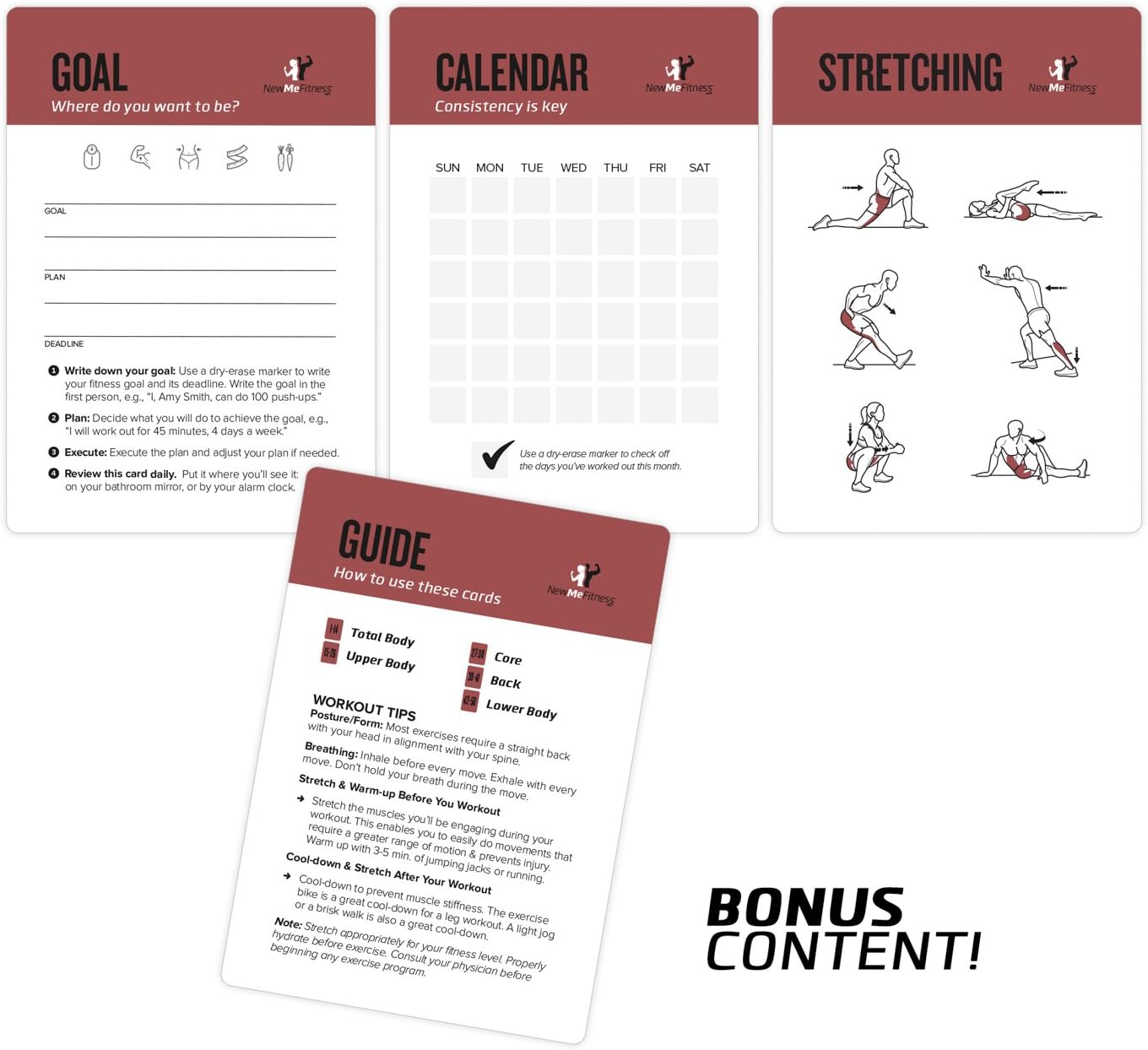 NewMe Fitness Kettlebell Workout Cards - Instructional Exercise Deck for Home & Gym Training