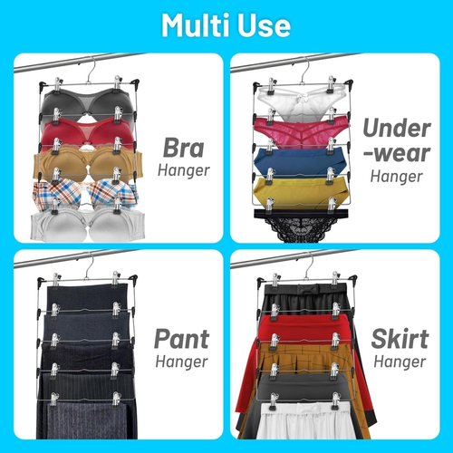 DEILSY™ 5-Tier Skirt Hangers - Space-Saving Metal Clips for Pants | 3-Pack Closet Organizer