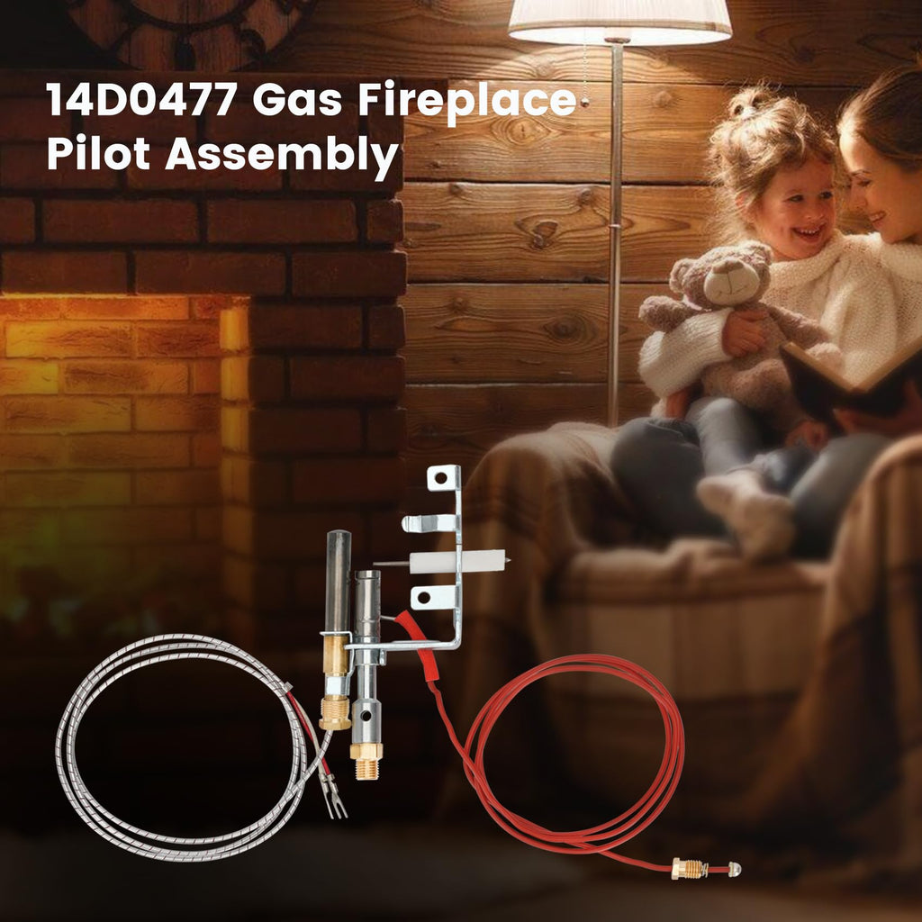 14D0477 LPG8404 R3623 Propane Gas LP ODS Pilot Assembly Replacement for Comfort Glow, Glow Warm, Vanguard, FMI, Hearth Side Designs, Sears；103778-01 PP225 LPG8414 Thermocouple for Gas Fireplace