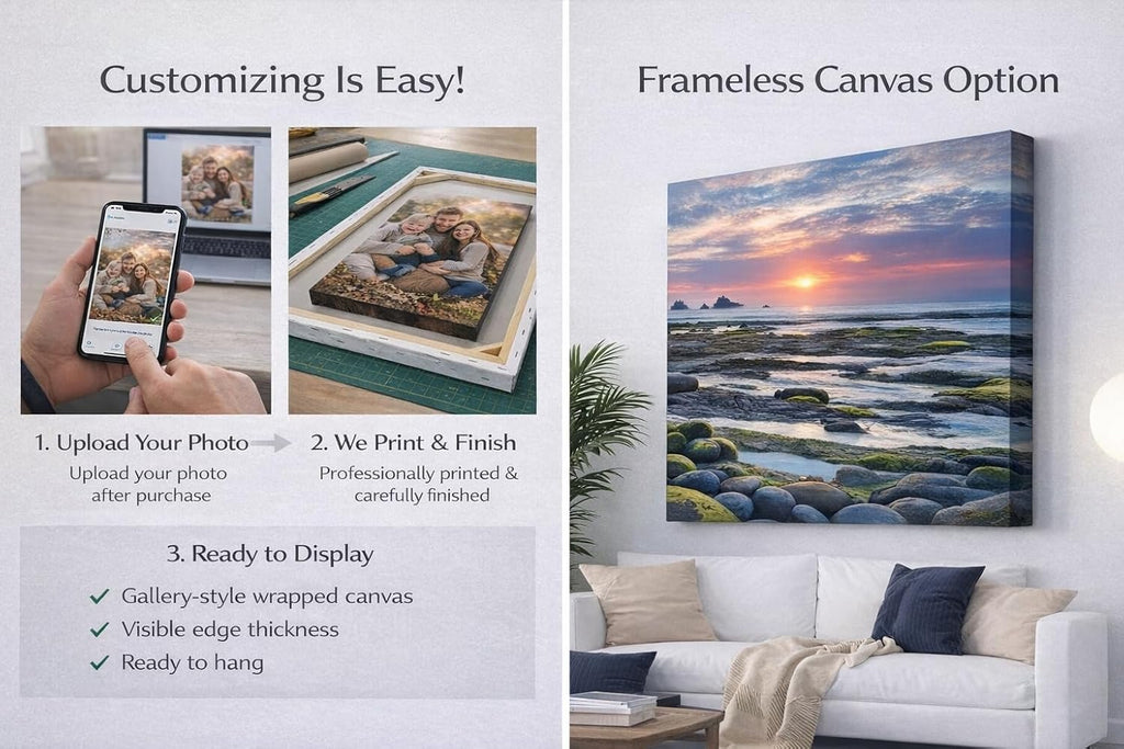 ZXDZSM Custom Canvas Poster - Personalized Wall Art Print | Unframed 24" X 36" - Upload Your Image