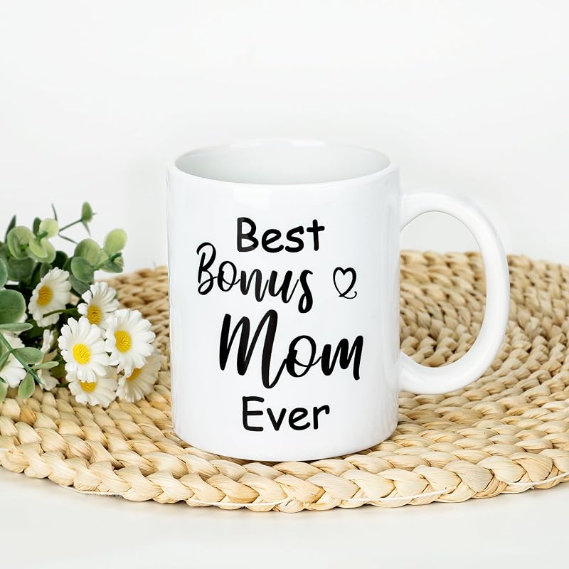 Variation of THIS listing: Best Bonus Mom Ever Gift Set – Coffee Mug, Lavender Soy Candle, Pearl Wing Keychain & Ceramic Heart Ornament