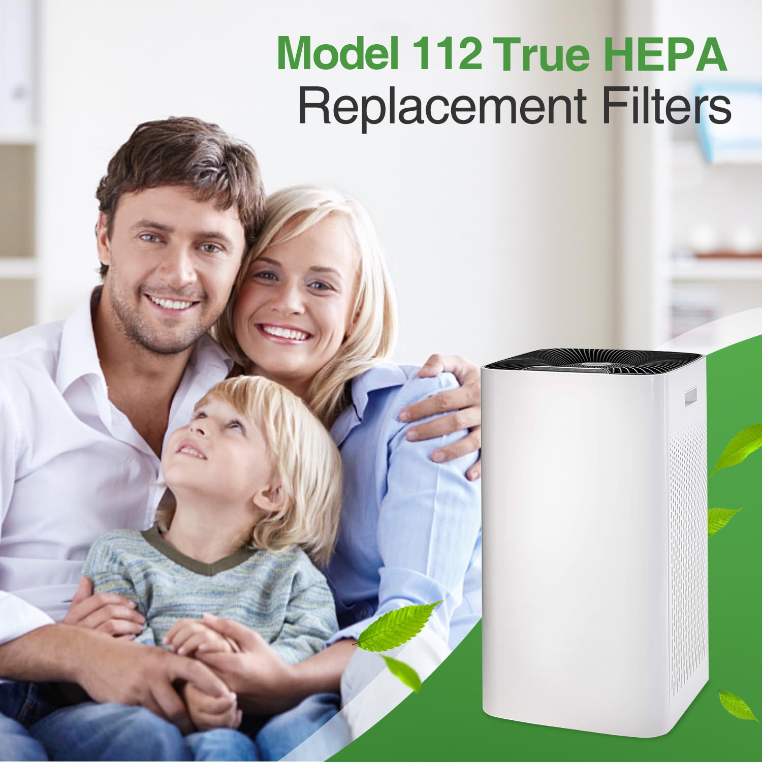 112 Replacement Filter Compatible with MA Series 112 V2.0 Air Purifie-r for Pollen, Wildfire Smoke, 3-in-1 HEPA Activated Carbon Filter, 1 Set