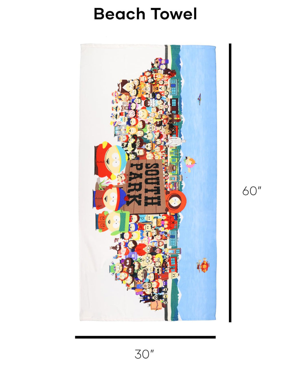 Northwest South Park Beach Towel Eric Stan Kyle Kenny Characters 30"x60"