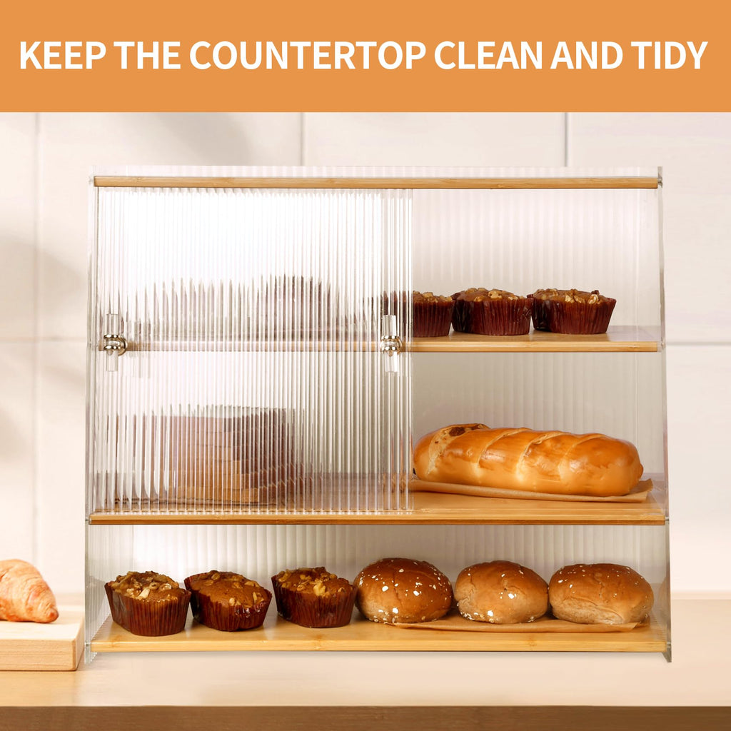 YCHLCHL Durable 4-Layer Bread Box Coffee Cup Storage,Kitchen Counter Decor Organizer