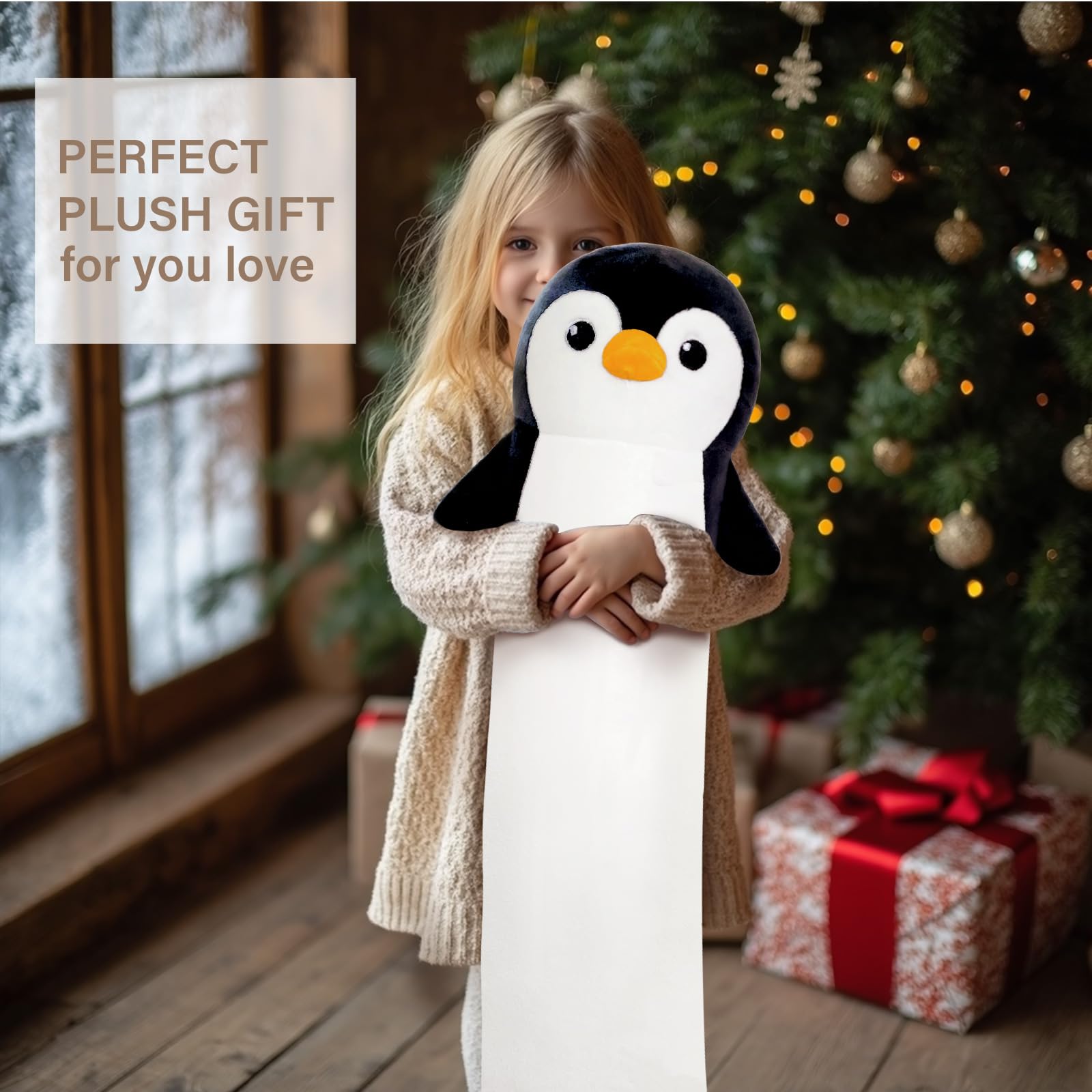 YUNCOL Penguin Plush,19.6 Inch Penguin Stuffed Animal, Long Penguin Plushies Body Pillow, Kawaii Penguin Plush Toy Gift for Girls Boys