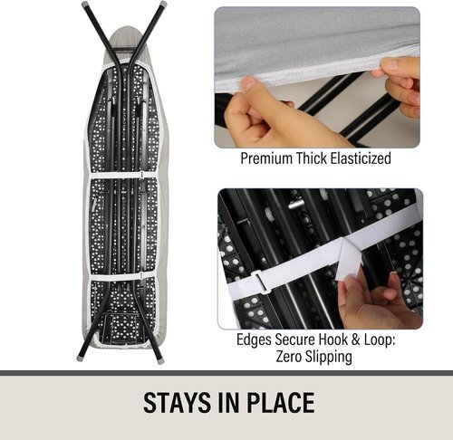 Iwtmm Ironing Board Cover - Heavy-Duty Silicone Coating & Scorch-Resistant Padding | Fits 15 x 54 Inches
