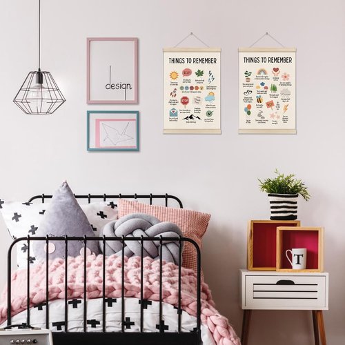 Doi-Lanee Mental Health Posters - Inspirational Affirmations Wall Decor | 16x12 Inch, Set of 2