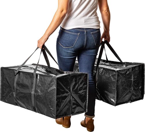 BAG-THAT! Heavy Duty Extra Large Moving Bags - Stronger Handles & Zippered Closure | Reusable Storage Totes