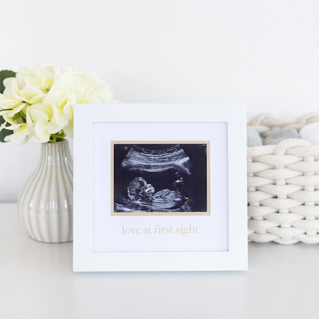 Pearhead Love At First Sight Sonogram Frame, Ultrasound Picture Frame, Pregnancy Announcement Photo Frame, Baby Keepsake Gift For Expecting Parents
