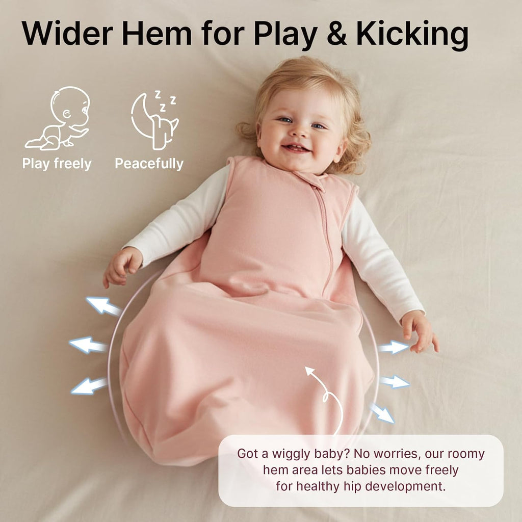 Supersoft Rayon Sleep Sack | Bamboo Toddler Wearable Blanket 1.0 Tog for 6-12 Months - Pink