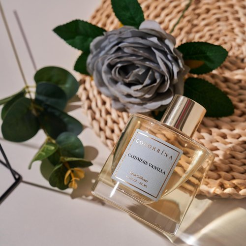 Cocorina Reed Diffuser Set - Cashmere Vanilla Scented Home Fragrance | 6.7 Ounce for Large Rooms