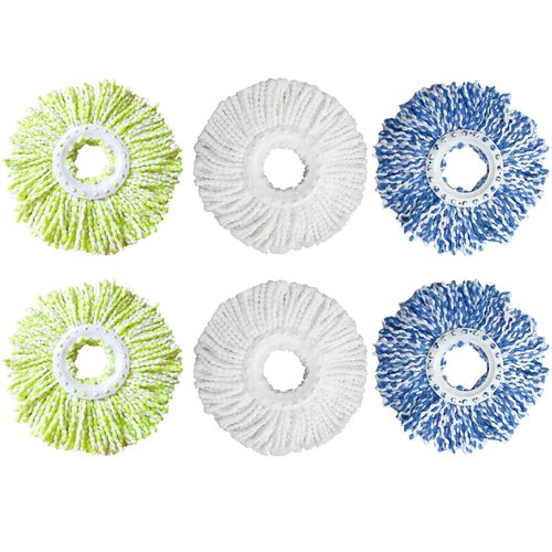6 Pack Spin Mop Refill Pads Compatible with SIMPLI-Magic 79349 79117 979193 79229 Spin Mop Cleaning System, Part No.79161