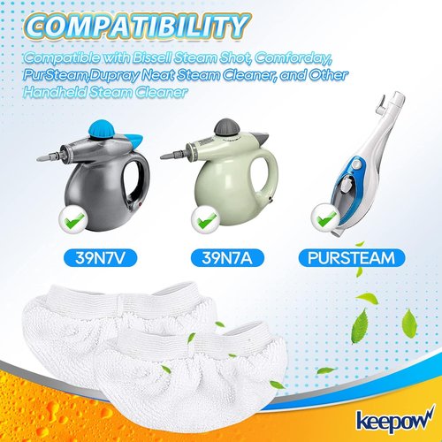 KEEPOW Microfiber Cloths for Handheld Steam Cleaners - 8 Pack Compatible with Bissell, Wagner, McCulloch