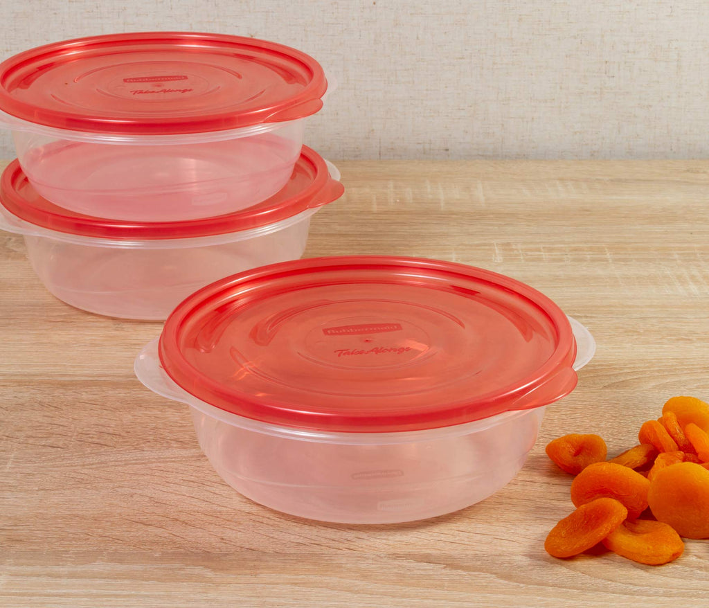 Rubbermaid TakeAlongs Food Storage Container, 5 Cup, 3 Count