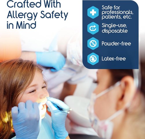 Inspire Nitrile-Vinyl Blend Exam Gloves - Disposable, Latex-Free, Versatile for Medical & Cooking Use
