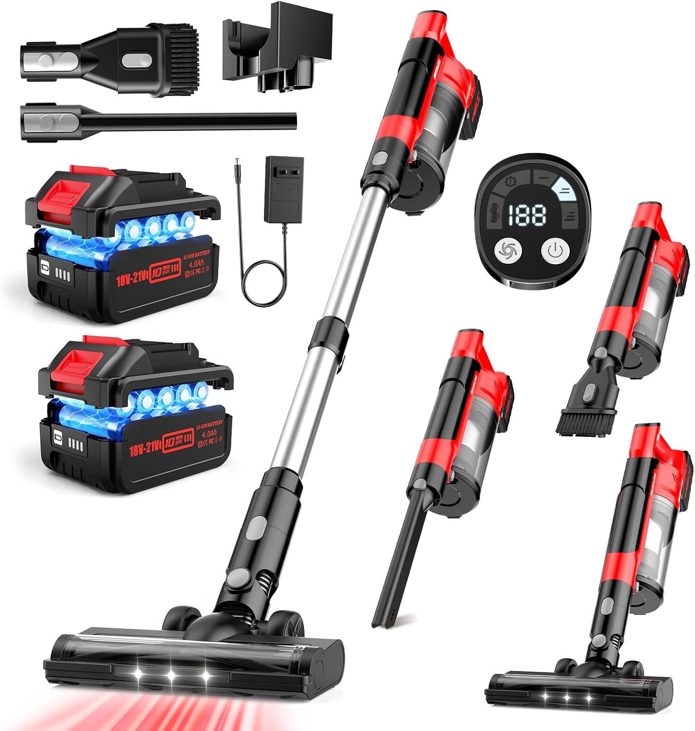 Skiennix 700W Cordless Vacuum Cleaner - 6-in-1 Lightweight Stick with 3 Suction Modes | Portable for Pet Hair & Hardwood Floors