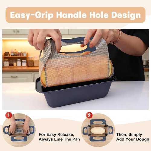 Loaf Pan Set by [Brand Name] - Nonstick 9 x 5 Inch Bread Pan with Liners for Perfect Baking