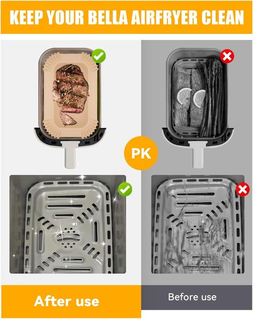 Bella 130PC Air Fryer Paper Liners - Non-Stick Disposable Parchment for 4Qt Slim Air Fryer