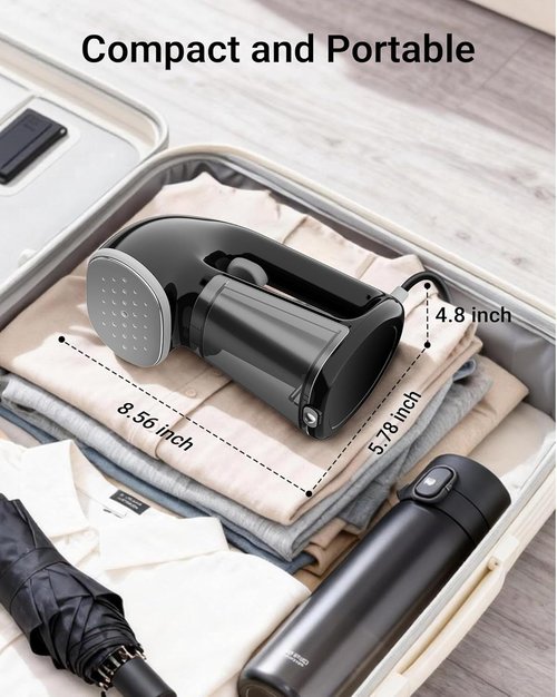 Bear Steamer Handheld Garment Steamer - 1500W Fast Heat-Up Fabric Wrinkle Remover | 240ml Tank, Portable for Home & Travel
