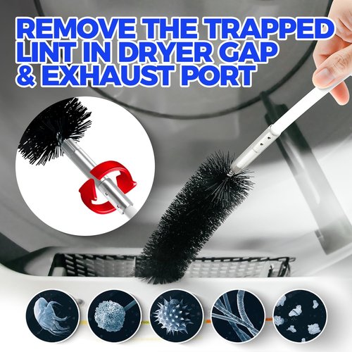 Holikme 30 Feet Dryer Vent Cleaner Kit - Flexible Lint Brush with Drill Attachment for Easy Cleaning | Grey