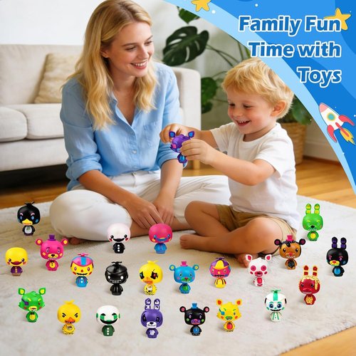 Freddy's 24-Piece Action Figure Set - Collectible Dolls for Birthday Gifts & Game Party Cake Toppers