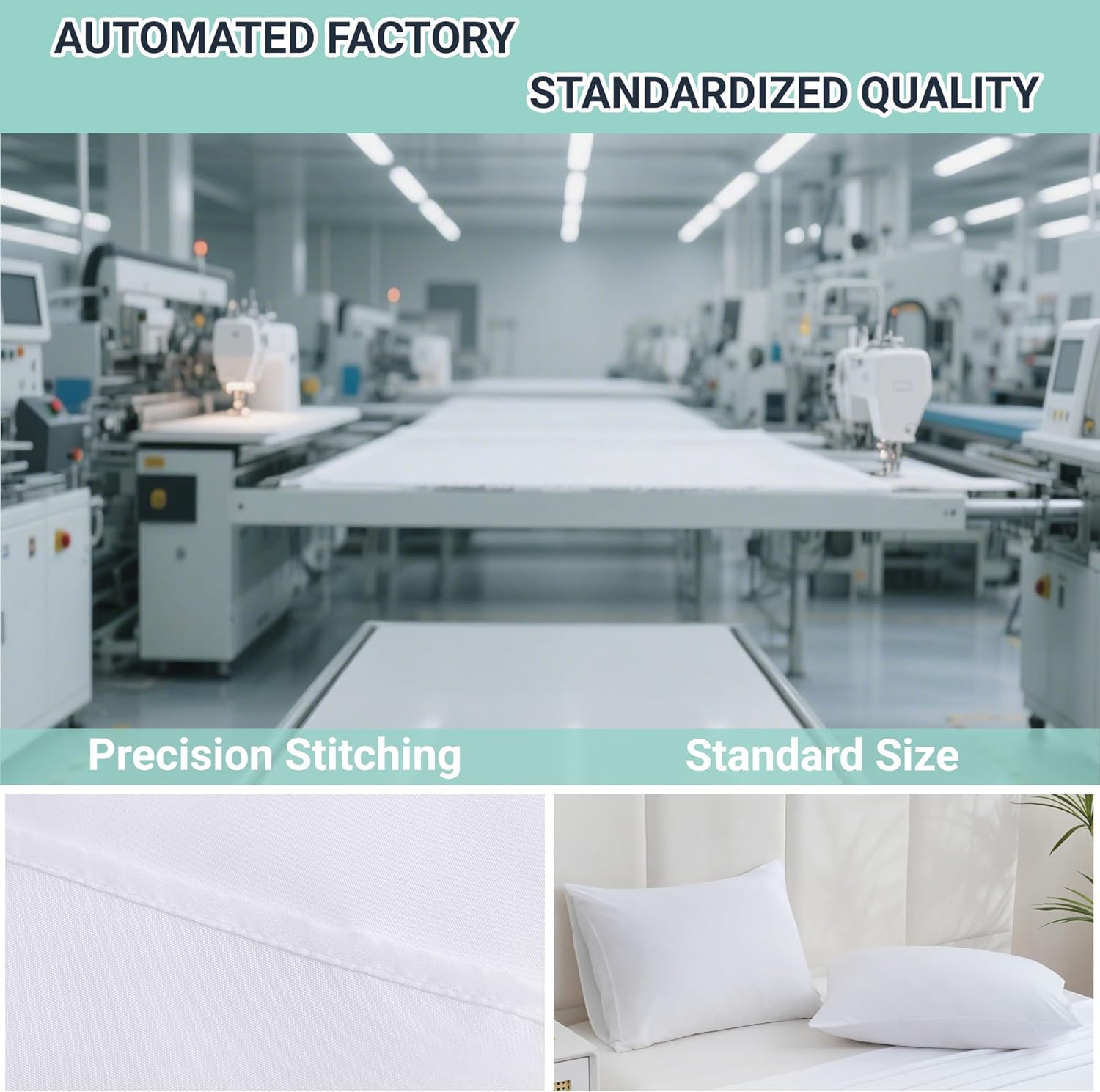 Soft Brushed Microfiber Pillow Cases by [Brand Name] - 48 Pack Standard Size with Envelope Closure | Ideal for Hotels, Airbnbs, and Clinics (20x26, White)