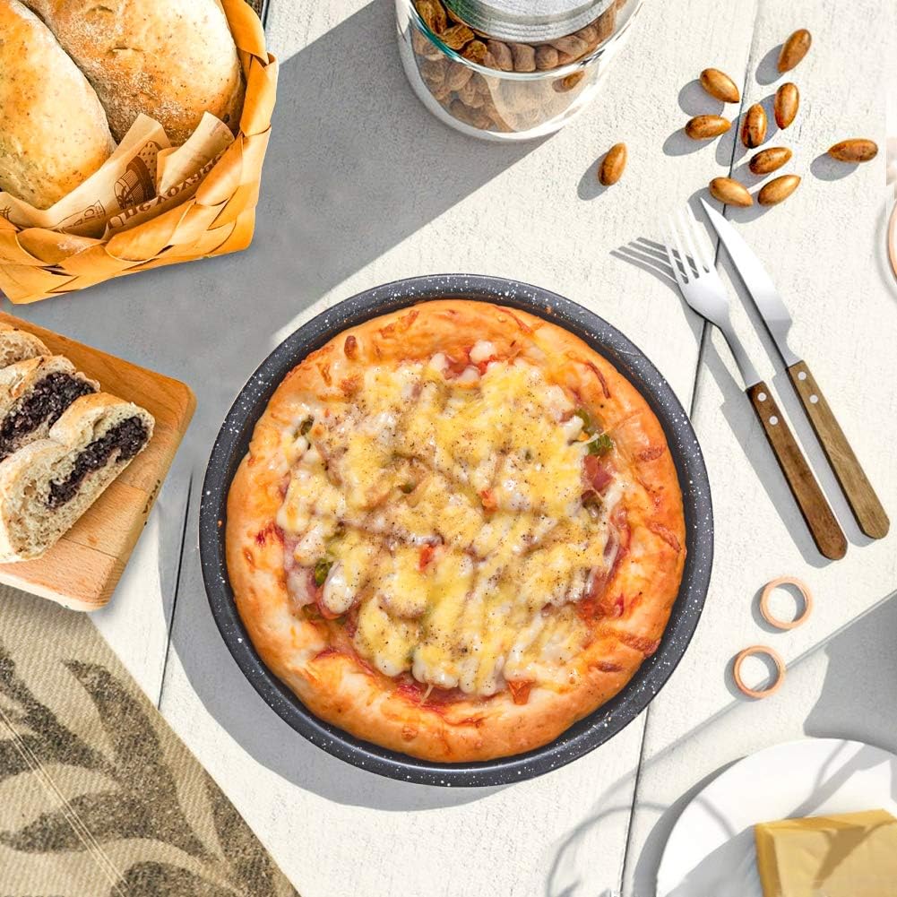 Skiennix 10-Piece Nonstick Baking Set - Versatile Bakeware with Baking Pan, Cookie Sheet, and Pizza Pan | Ceramic Coated Black
