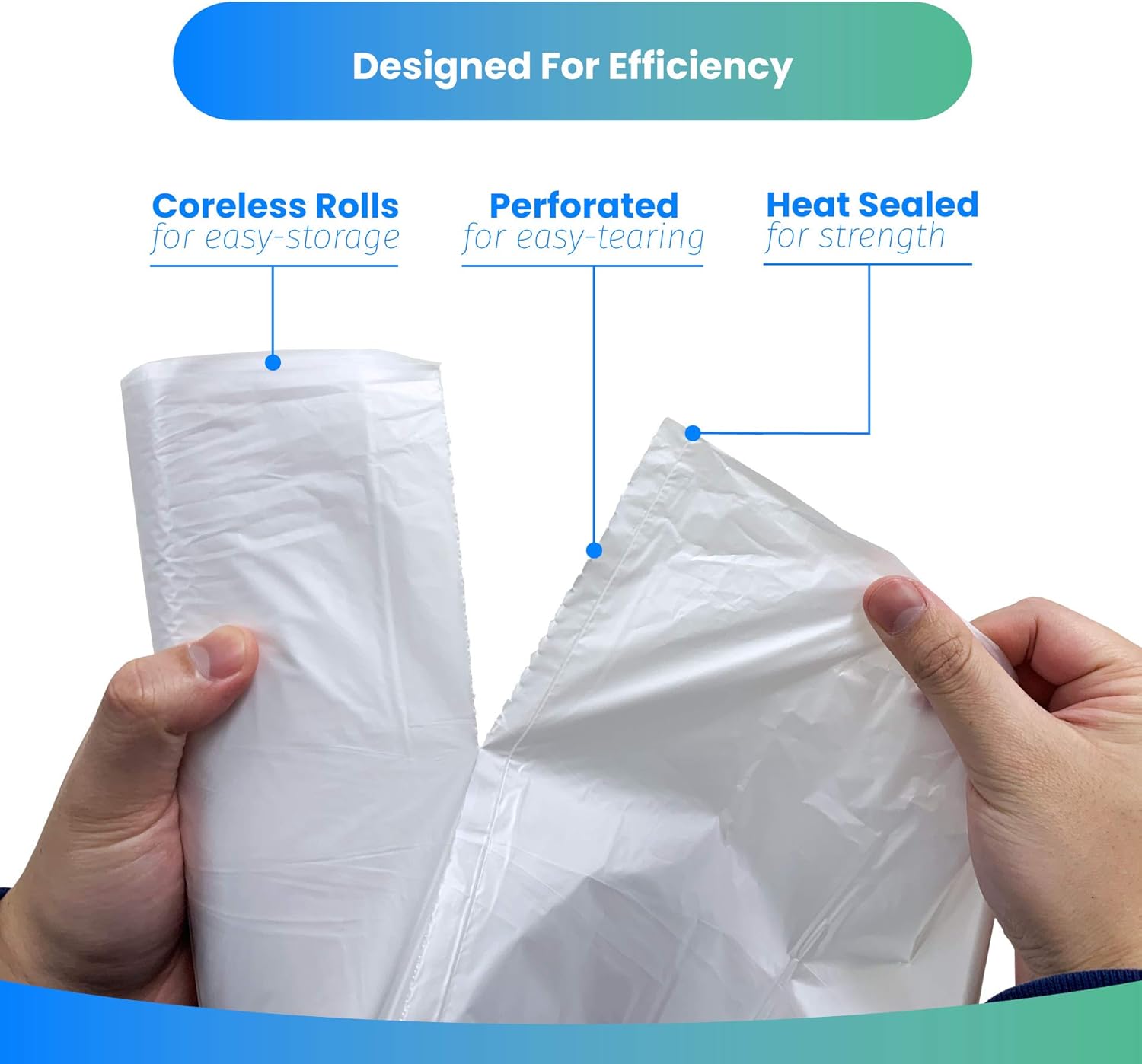 Reli. 6-10 Gallon Trash Bags - 300 Clear Garbage Bags for Strong Bathroom Use