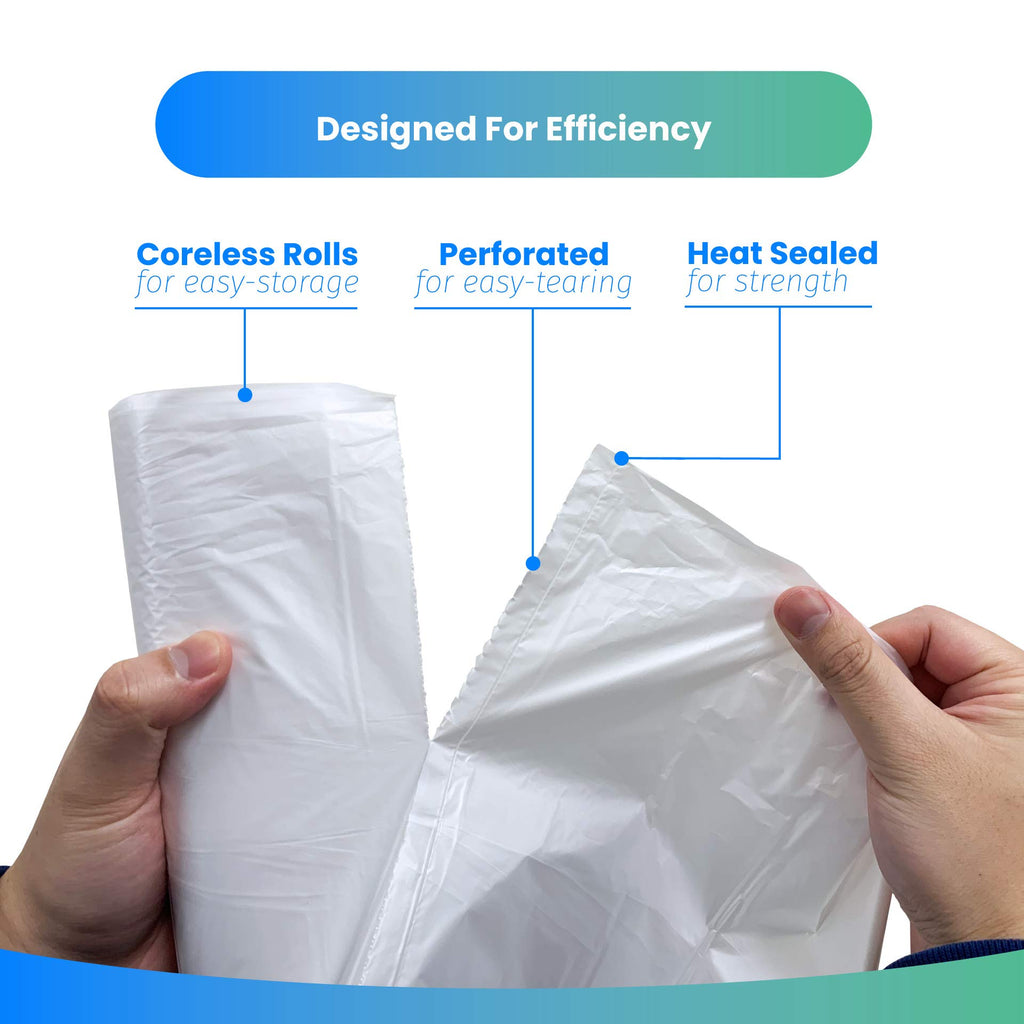 Reli. 1-2 Gallon Trash Bags | 2000 Bags | Clear | Bathroom | Strong | Garbage