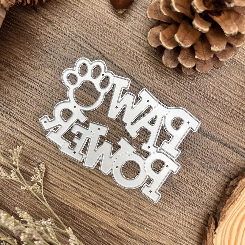 Metal Cutting Dies Cat Claws Paw & Flower Branch Stencil for Scrapbooking