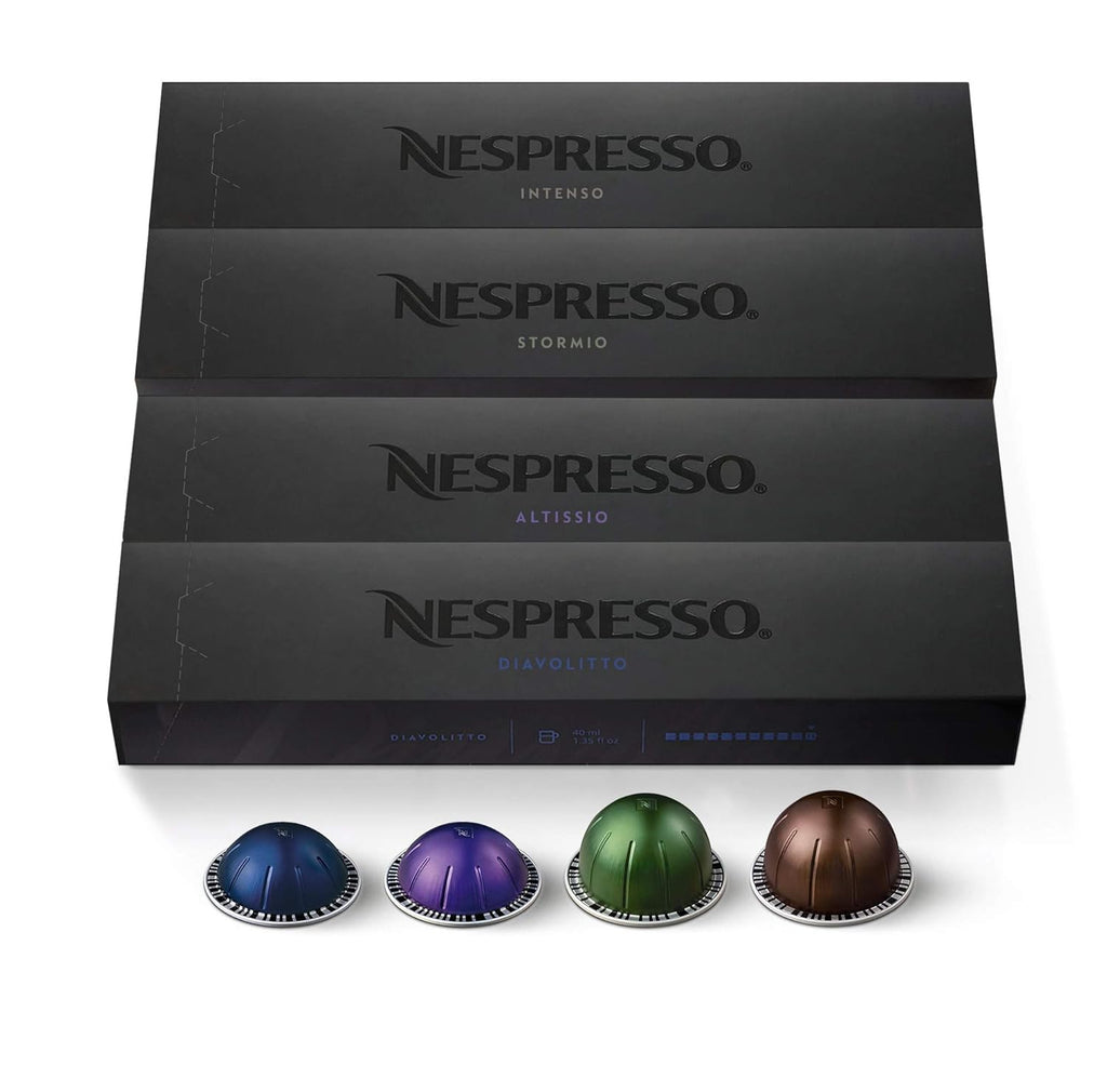 Nespresso Vertuo Dark Roast Coffee & Espresso Capsules - 40-Count Variety Pack for 7.8 oz & 1.35 oz Brews